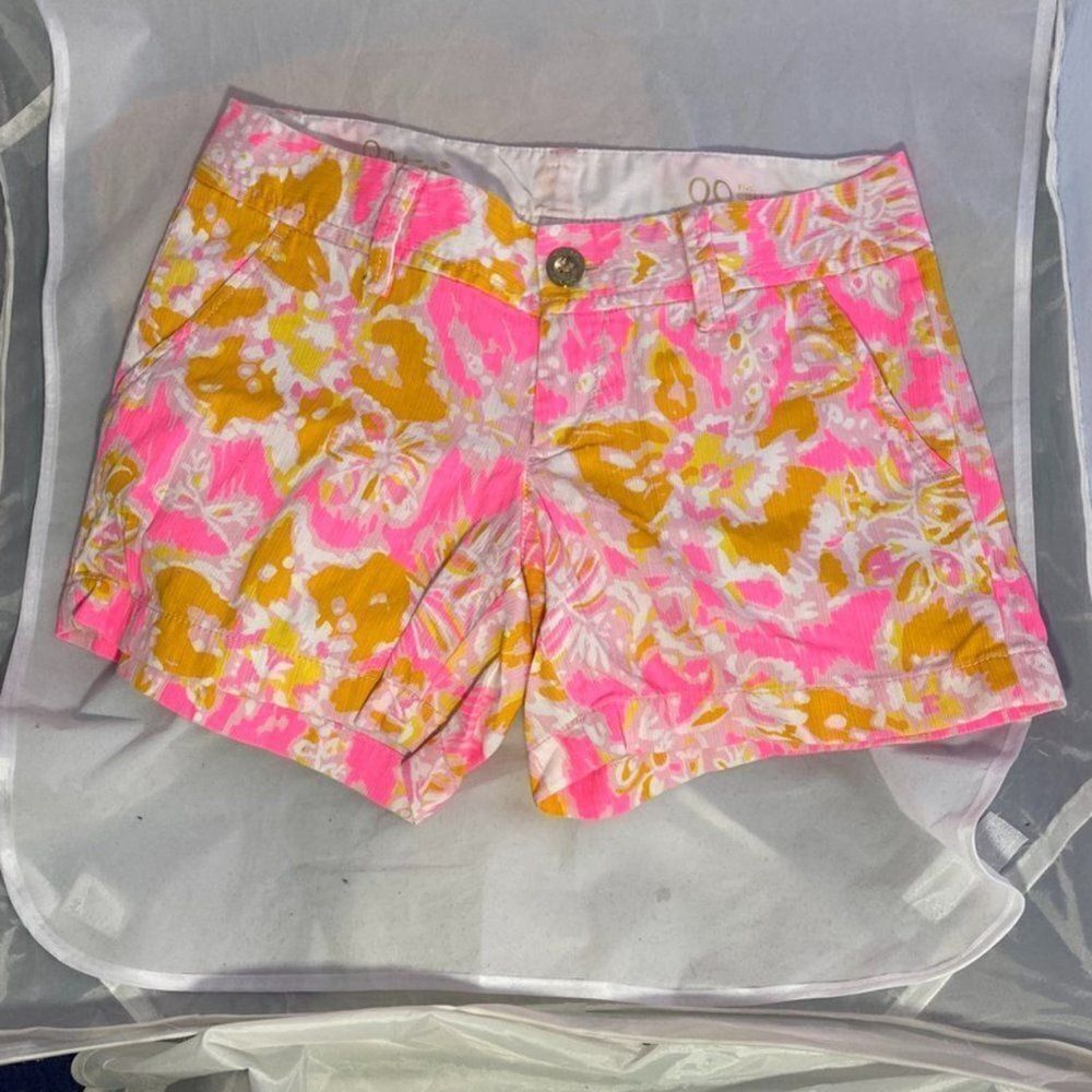 Lilly Pulitzer Callahan Shorts Kir Royal Pink Print -- Size 00